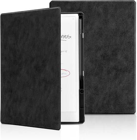 11.8 Case for Remarkable Paper Pro Color Tablet 2024 Released with Pen Holder Nib Storage Auto Wake/Sleep Ergonomic Design for Book Folio Lightweight Hard Protective Cover (Black)