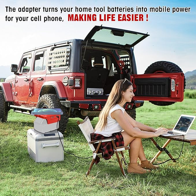 Wireless Charger for Milwaukee M-18 18V Battery15W Max Wireless Charging Adapterwith USB-A&ampUSB-C 2.1A Fast Charge PortsCell Phone Chargers Using Tool Battery