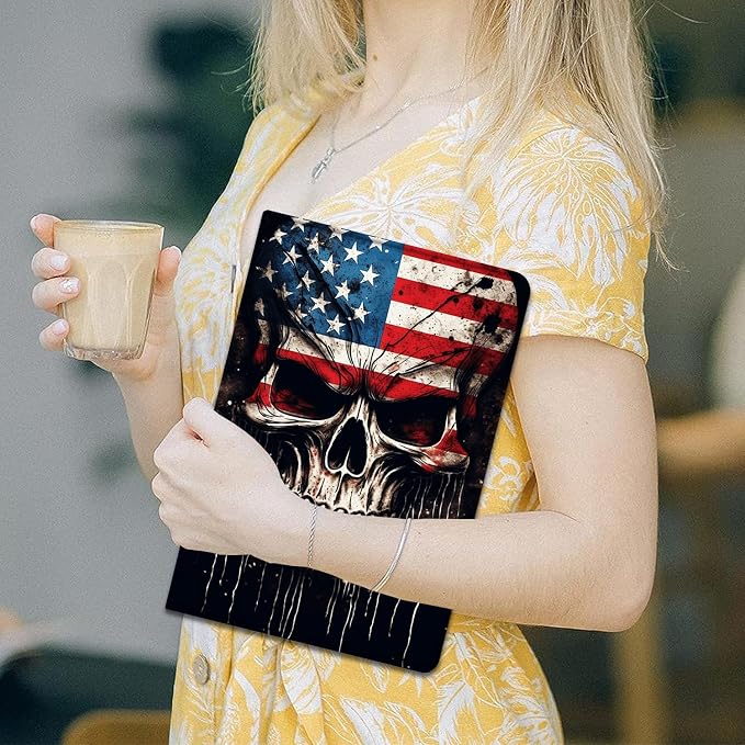 Vintage American Flag and Skull