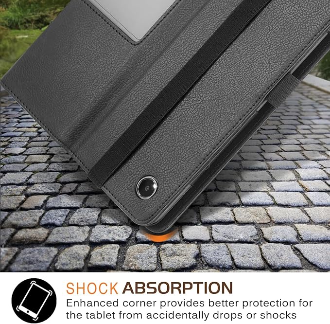 Case Compatible with Lenovo Tab Plus 11.5 inch 2024 Tablet PU Leather Business Cover for Tab Plus (TB351FU) Folding Stand CoverBlack