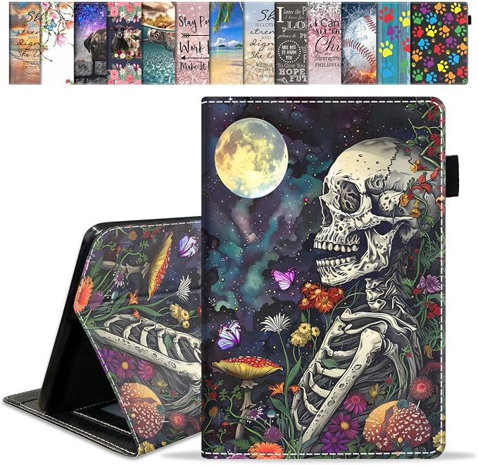 Skull Flowers Under Moon