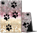 Case for iPad Pro 12.9 6th/5th/4th/3rd Generation 2022/2021/2020/2018 Lightweight TPU Shockproof with Auto Sleep/Wake Cover for 12.9 Inch iPad Pro Black Dog Paw Sparkles