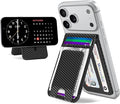 TopMade for MagSafe Wallet with Money Clip Strongest Magnetic Card Holder for iPhone 17/16/15/14/13/12 Series for iPhone Wallet with Adjustable Stand ID Window RFID Blocking Black Carbon Fiber