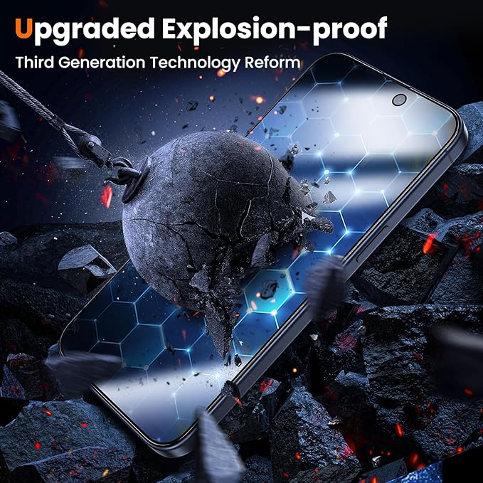 UniqueMe for iPhone 15 Pro Max Privacy Screen Protector - [Military Grade Shatterproof &amp 9H+ Hardness] Privacy Screen 15 Pro Max Tempered Glass Full CoverageEasy to install 2 Packs
