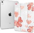 Case for iPad 11 inch A16 2025 Generation 11th / iPad 10.9 inch 10th Generation 2022 Smart Foldable Stand PC Clear Translucent Back Shell Auto Wake/Sleep Slim CoverFlower Butterfly