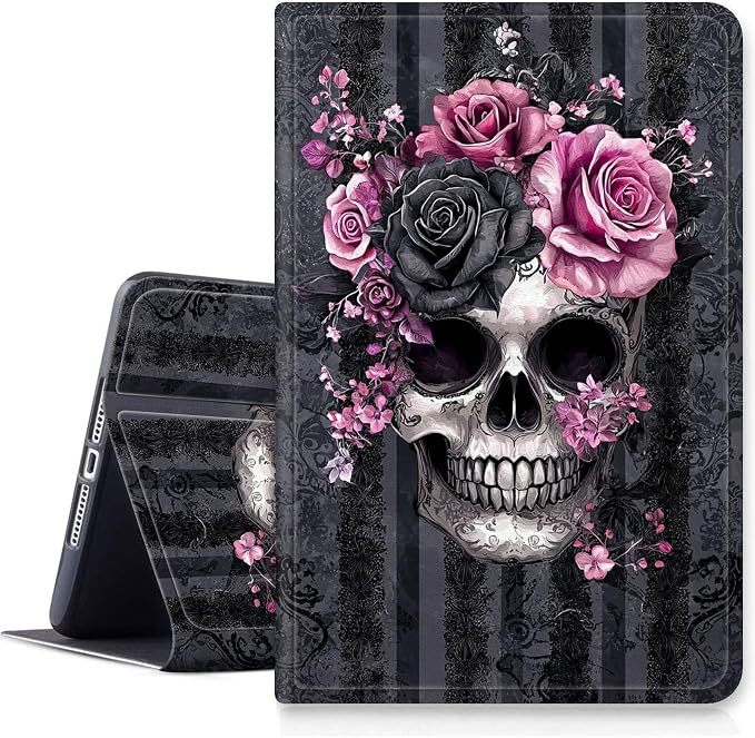 Pink Black Rose Skull
