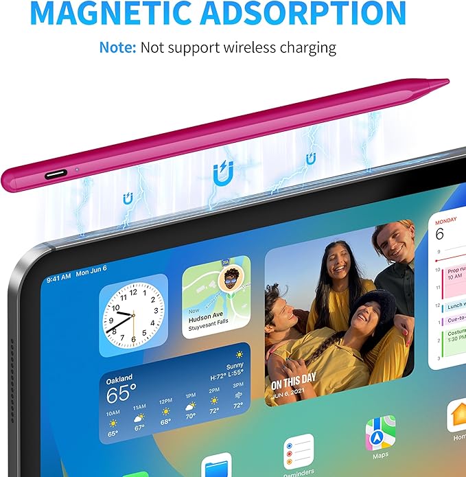 DRYMOKINI Stylus Pen Active Stylus Pen Touch Screens Compatible for Android and iOS Tablet/Phones Rechargeable Universal Stylus Pencil Compatible for A-pple/i-Pad/Phone Tablet BabyPink