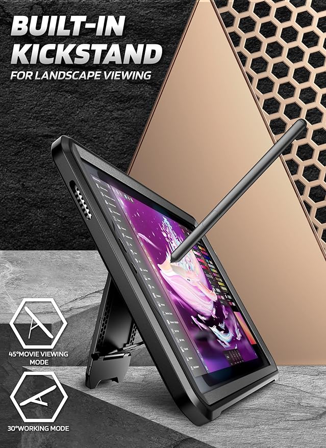 SUPCASE for Samsung Galaxy Tab A11 Case with Stand (Unicorn Beetle Pro) [Built-in Screen Protector] Full Body Heavy Duty Rugged Kickstand Protective Tablet Cover for Galaxy Tab A11 8.7 Inch Black