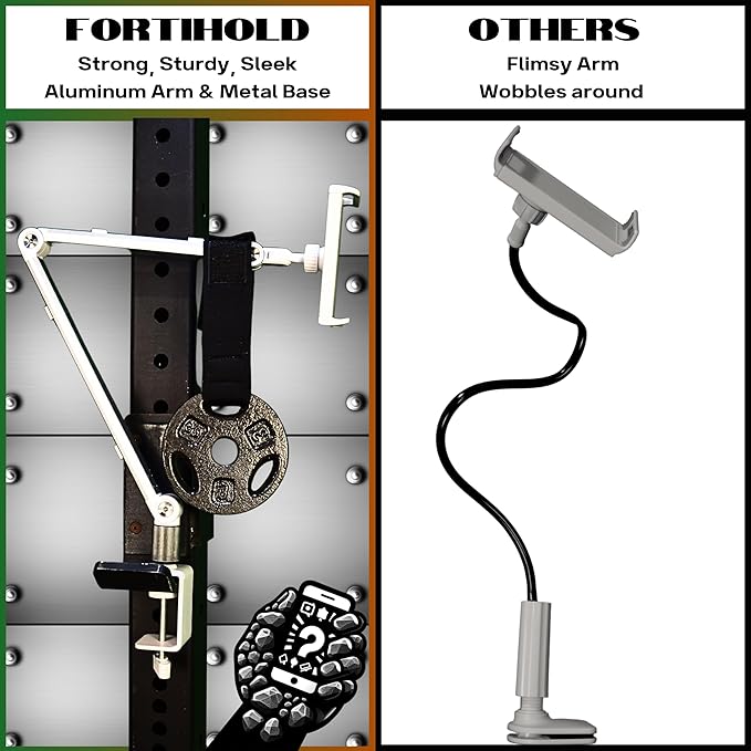Stand for 16 Inch Portable Monitor - Heavy Duty Aluminum Mount with Infinite Angle Adjustment Built-in Cable Management - Fits iPad Pro 12.9 Tablets iPhone (Holds 4.7-16 Devices)
