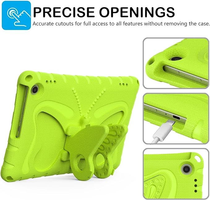 Kids Case Compatible with Kindle Fire HD 10 Tablet (13th/11th Generation 2023/2021 Release) Lightweight Shockproof Case EVA Foam Cover with Shoulder Strap &amp Stand Cover for Boys Girls(Grass Green