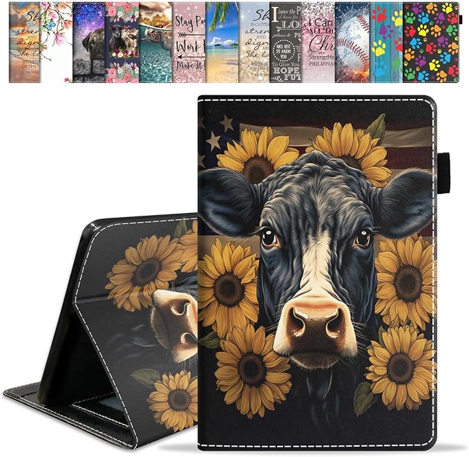 Cow and Sunflowers