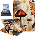Watercolor Mushrooms Pattern Case for Samsung Galaxy Tab S8 Plus 2022/S7 FE 2021/S7 Plus 2020 12.4 InchBFDHGQZC 360 Degree Rotating Stand Protective Cover with Auto Sleep/Wake