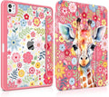 Case for iPad Pro 13 inch (M5) 2025 (M4) 2024 Release Slim Lightweight Cute Hot Pink Cover with Clear Back TPU Edge Pencil Holder Trifold Stand Giraffe