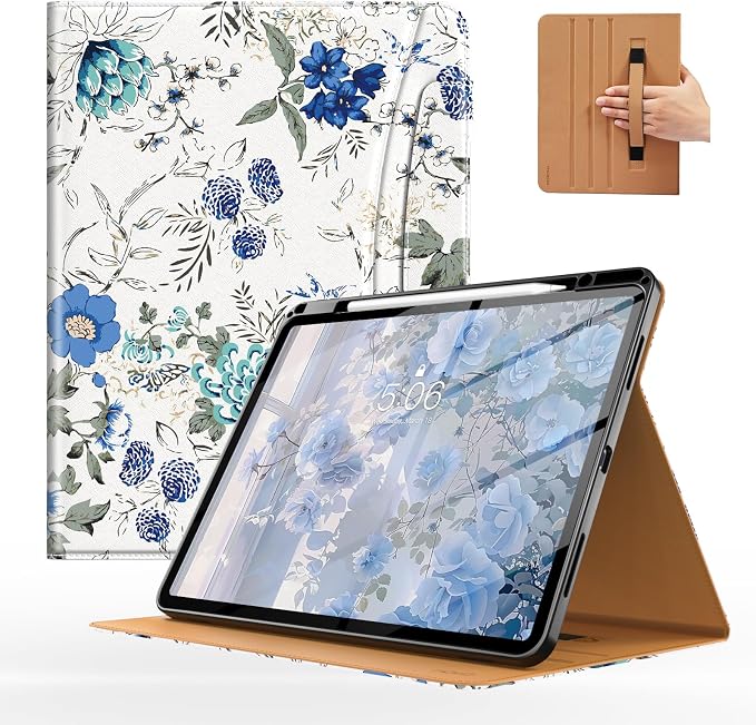White Blue Floral