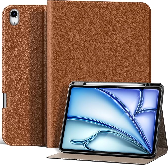 for iPad Air 13 inch Case M4/M3/M2 2026/2025/2024 Premium Leather Protective Cover with Apple Pencil Holder Auto Wake/Sleep Adjustable Stand &amp Multiple Viewing Angles