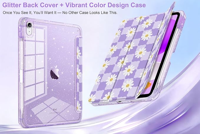 Cool Flower & Purple Checkerboard