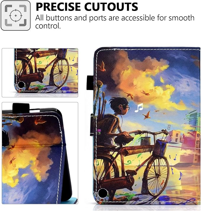 Case for Amazon Fire Max 11 13th Generation (2023) Techcircle Folio Stand PU Leather Magnetic Smart Wallet Soft Cover Protective Case with Pen Holder+Card Slots Auto Wake/Sleep Urban Biking