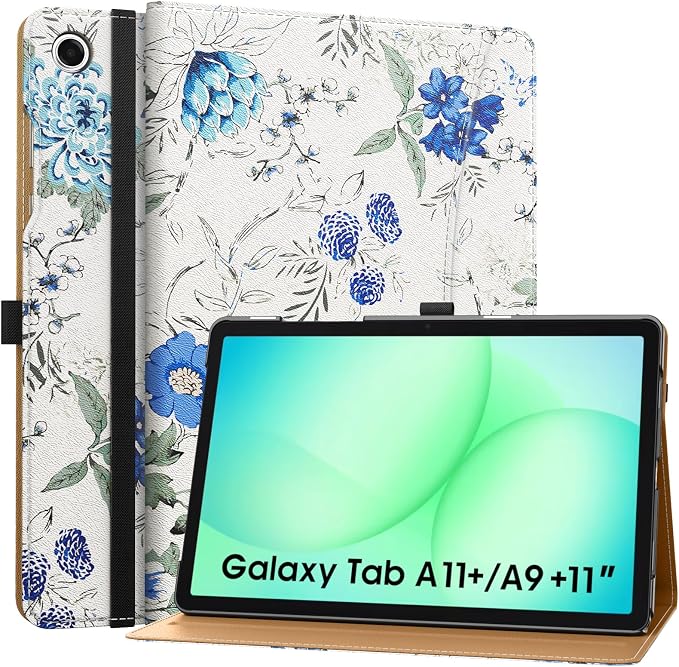 white blue floral
