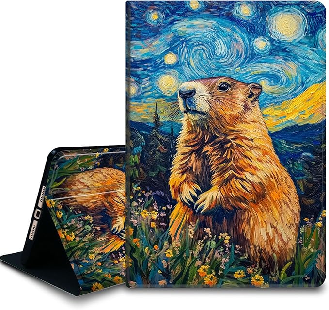 Bxgolkgd Tablet Case for 6 Kindle 11th Generation (2024/2022 Release)Shockproof Stand Cover with Heat DissipationAuto Wake/Sleep FunctionGroundhog Starry Night