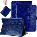 Elegant Case for Samsung Galaxy Tab A9 Plus 11 Inch 2023（Model: SM-X210/X216/X218） Premium Leather Crocodile Cover | Stand | Card Pockets| Wrist Strap| S Pen Holder (Sapphire Blue)