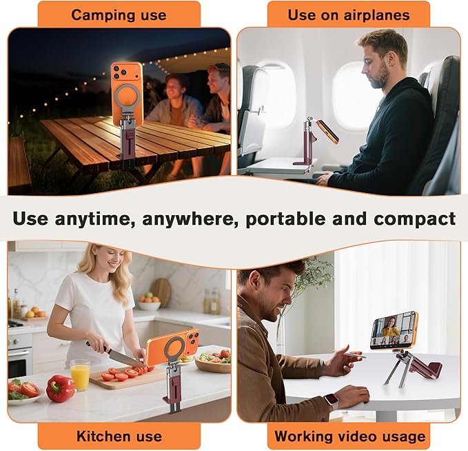 Airplane Phone Holder Mount360° Adjustable Hands-Free MountFlying Desk Home Long Flight Must Haves Accessoriesfor iPhone 17 16 15 14 Pro Max