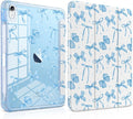 TWOLSKOO Sparkly Case for iPad Pro 11 inch (M5 2025 / M4 2024) Glitter Hard Acrylic Back with Pencil Holder Slim Trifold Stand Folio Cover Auto Sleep/Wake Blue Bows