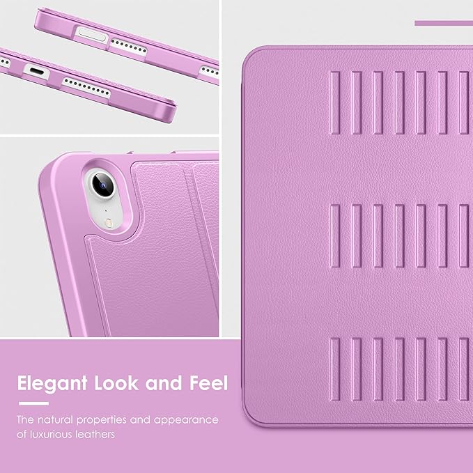 VIKESI Case for iPad iPad mini 7 (A17 Pro) and iPad mini 6Multiple Angles Magnetic Stand CoverShockproof Soft BackPencil Holderand Auto Sleep/WakePurple