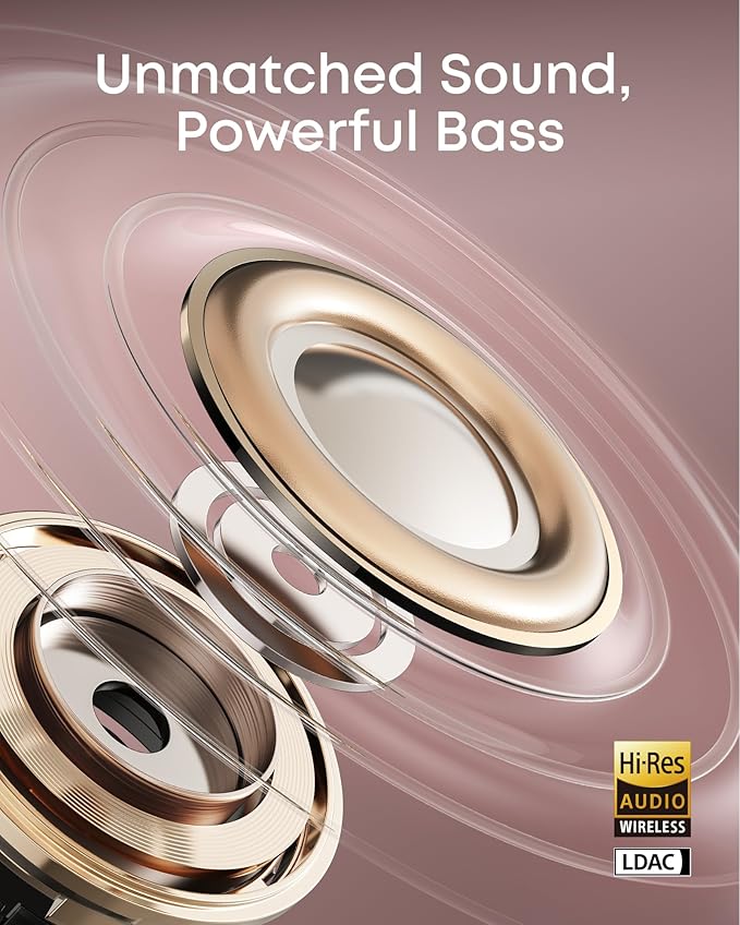 Soundcore AeroClip by Anker Open-Ear Earbuds Clip-On Headphones Adaptive Comfort Clear Calls with 4 Mics and AI Stable Fit 12mm Drivers for Powerful Bass Hi-Res Open-Ring Design