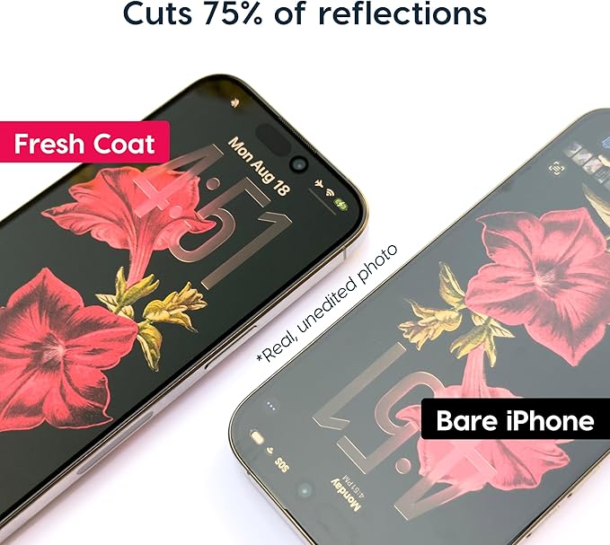 Astropad Fresh Coat Anti Reflective Screen Protector for iPhone 17 Pro Max 75 Percent Less Glare Preserves iPhone AR Display 9H High Alumina Glass Edge to Edge Fit Easy Bubble Free Install
