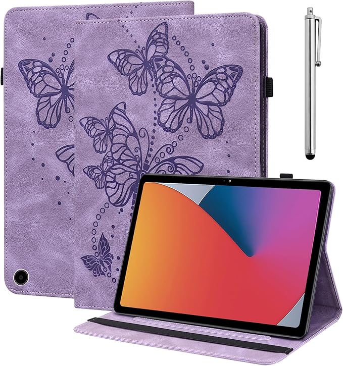 Case for Amazon Kindle Fire Max 11 Case (13th Generation 2023 Release) 11PU Leather Folio Stand Embossed Butterfly Stand Cover for Fire 11 Tablet - Purple