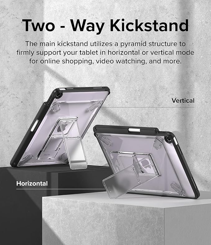 Ringke Fusion Sketch Stand for iPad Air 11 Inch Case (M4 2026 &amp M3 2025 &amp M2 2024) [Cover + Stand] Writing Drawing Wobble Free Cover Designed for iPad Air 8th 7th 6th 5th 4th Generation -