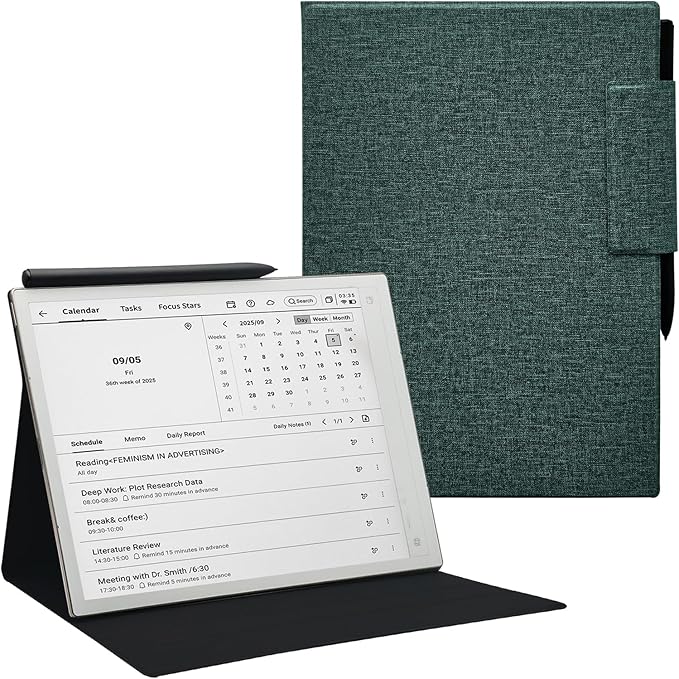 Magnetic Stand Folio Case for iFLYTEK AINOTE 2 10.65 E-Ink Tablet (2025 Released) Ultra-Thin Lightweight Premium PU Leather Cover with Magnetic Pen Buckle &amp Auto Sleep/Wake (Cloth Sage Green)