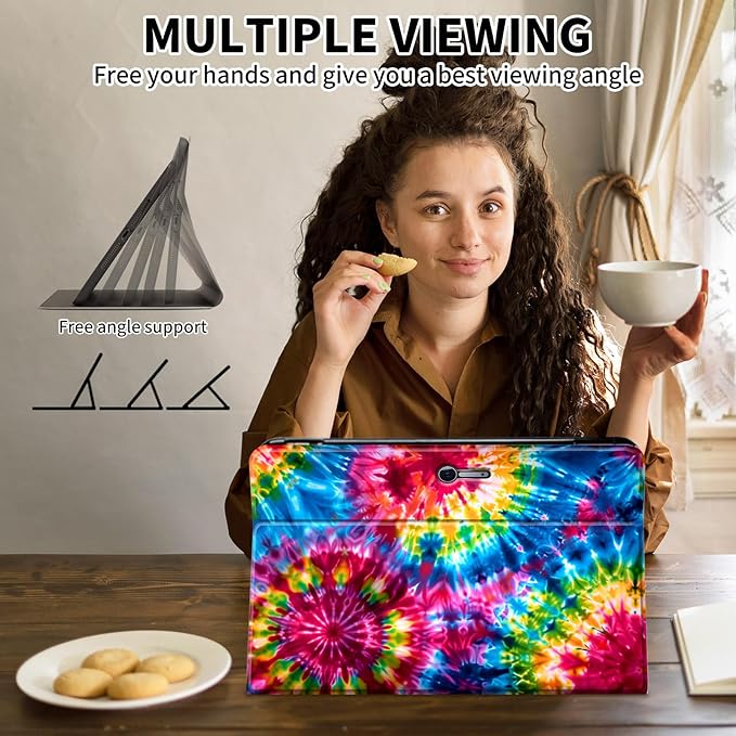 Case for Microsoft Surface Pro 7 Plus/7/6/5/4 12.3 Inch TabletLeather Folio Adjustable Stand for Surface Pro Case 12.3Rainbow Color