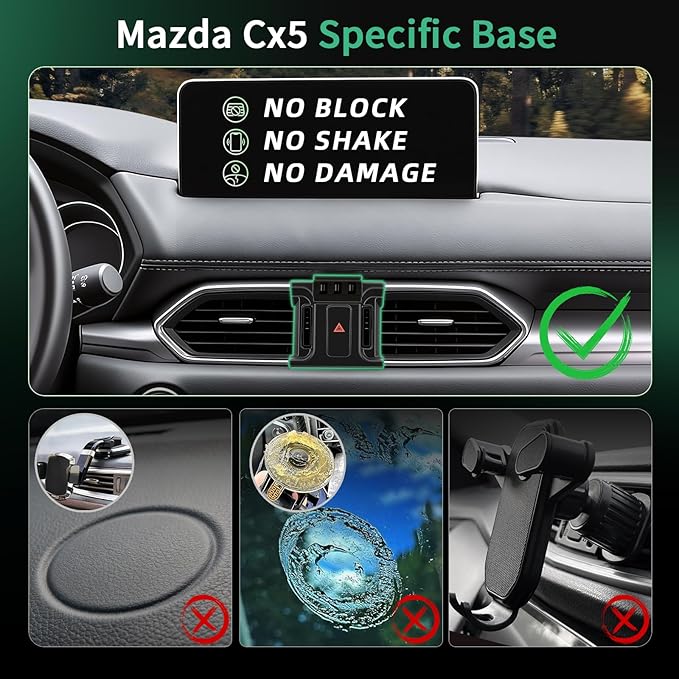 Car Mount for Mazda CX5 (2017-2025 2026) Magnetic Phone Holder Magsafe Car Mount Charger Dashboard Phone Holder 15W Wireless Fast Charging Cell Phone Automobile Chargers CX-5 Accessories