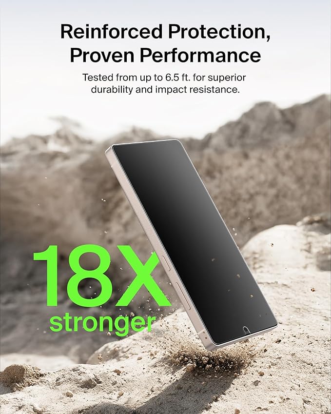 Belkin Titan SmartShield Anti-Reflective Screen Protector for Samsung Galaxy S26 Ultra Scratch Resistant Impact Protection Anti-Fingerprint Ultra-Thin w/Easy Align Tray for Bubble Free Application