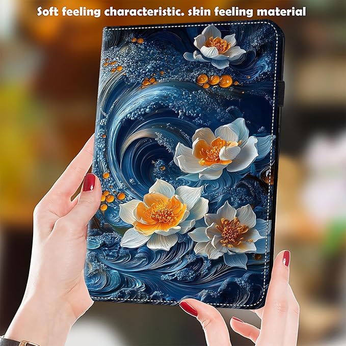 Case for Amazon Kindle Fire Max 11 Case 11(13th Generation 2023 Release) Stylus Holder Flip Wallet Leather Shockproof Cover Surf Flower