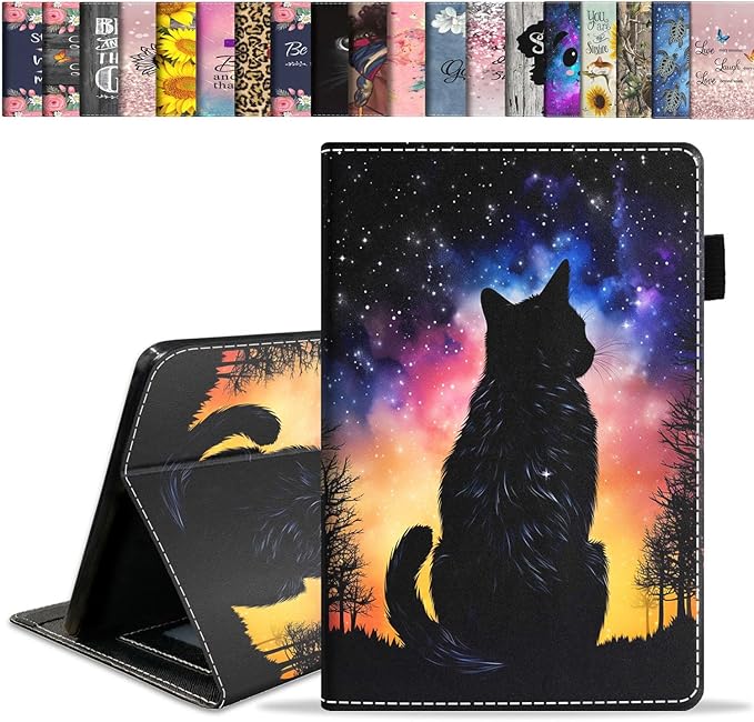 Black Cat Under The Starry Sky