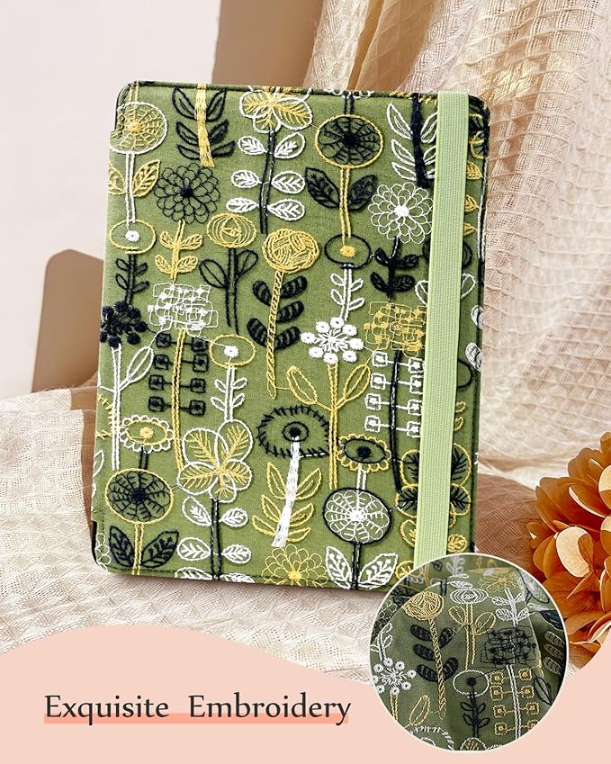 for Samsung Galaxy Tab A9 Plus Case 11'' - for Women Girls Cute Embroidered Folio Stand Cover with Pencil Holder &amp Card Slot Kawaii Girly Forest Design Aesthetic Cases for Samsung Tab A9 Plus