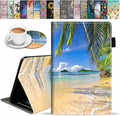 Case for Amazon Fire HD 10 Tablet (9th/7th Gen 2019/2017 Release) Premium PU Leather Cover with Auto Sleep Wake Feature Folio Case for Fire 10.1 Tablet Shore Palms Tropical Beach