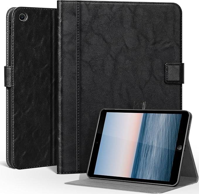 Leather Case for iPad 9th/8th/7th Generation 10.2 Inch(2021/2020/2019)Premium Leather Folio Cover with Auto Wake/SleepAdjustable StandBlack
