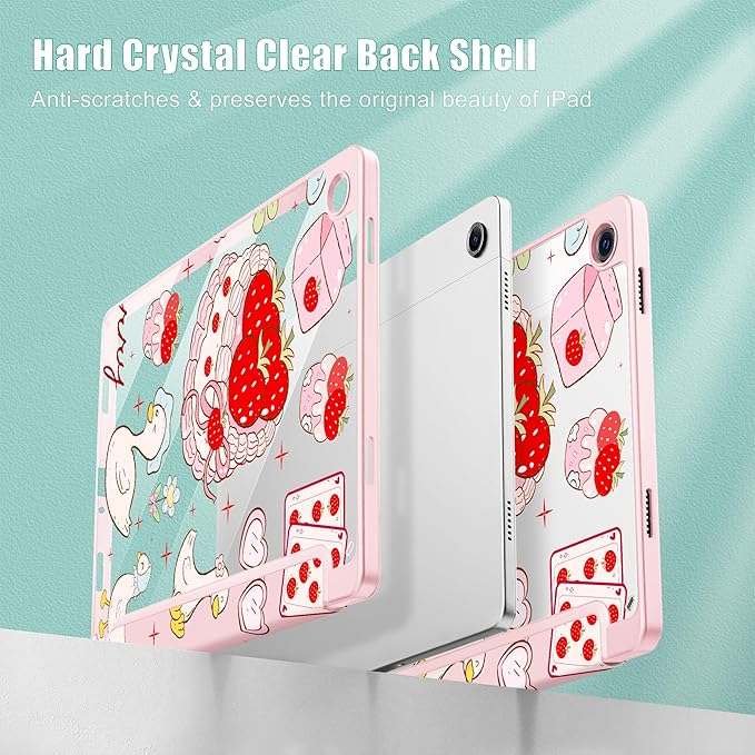 Tuiklol for Samsung Galaxy Tab A9+ Tablet 11” / A9+ Plus 2024 2023Buit-in S-Pen Holder with Clear Protective Cover Transparent Back Shell Auto Wake/Sleep Samsung Tab A9 Plus CoverCase with Goose