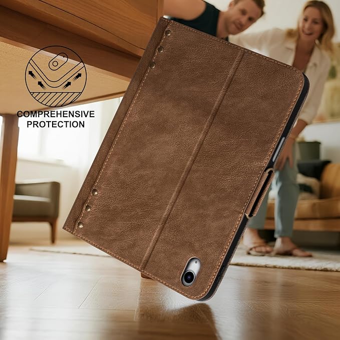 Case for iPad (A16) 11th Gen. 11 Inch 2025 iPad 10th Gen. 10.9 Inch 2022Protective Cover with Pencil HolderMagnetic ClosureAuto Sleep/WakeAnti-ScratchYellow Brown