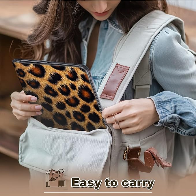 Case for Amazon Fire Max 11 Tablet Case (13th Generation 2023 Release) Multi-Angle Viewing Leather Smart Stand Back Cover with Auto Sleep Wake Leopard