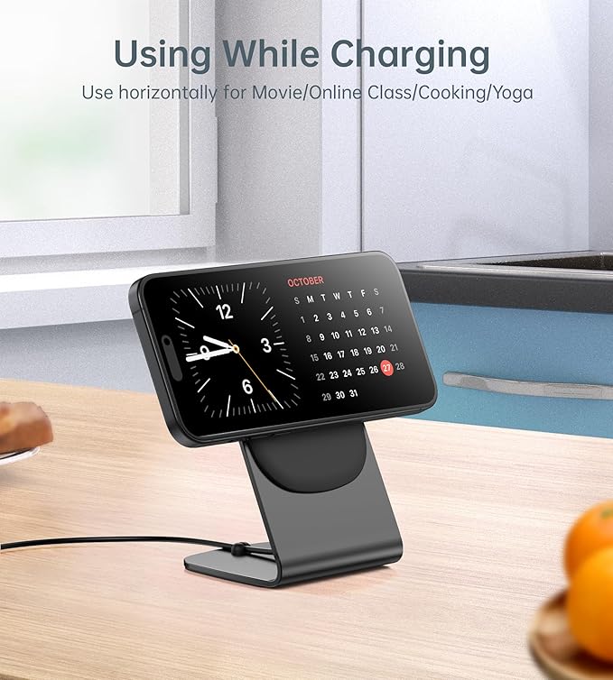 Magnetic Wireless Charger for iPhone 17/16/15/14/13/12 - Mag Charger+20W USB C Adapter Fast Wireless Charging Stand/Pad with 5ft Cable for iPhone 17/16/15/14/13/12 Pro Max Plus Mini 17e AirBlack