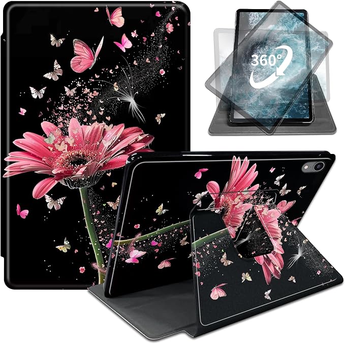 Pink Flowers and Butterflies