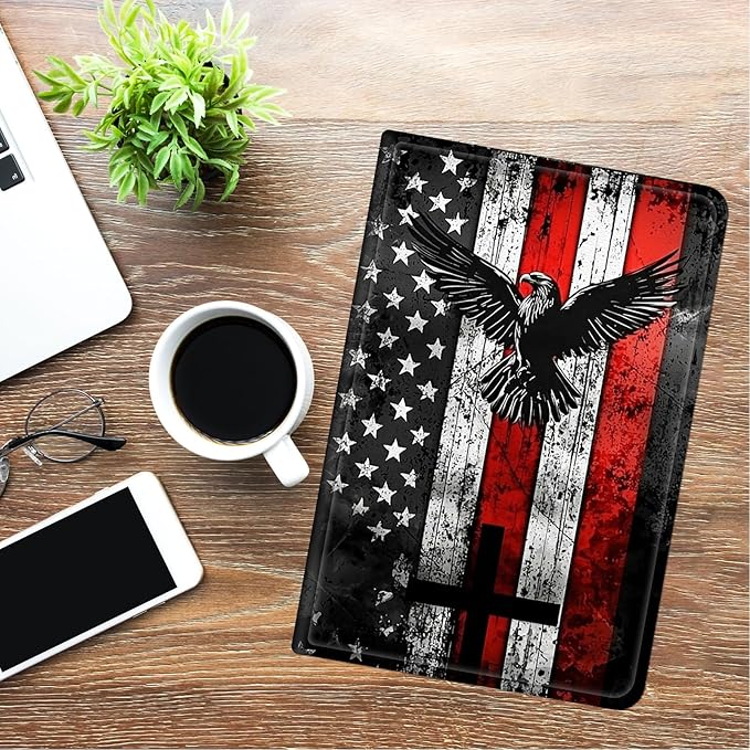 for Fire Hd 10 Tablet Case 11th/13th Generation 2021/2023 ReleaseHybrid Slim Multi-Angles Stand Cover for Kindle Fire HD 10 Plus 11th GenAuto Wake/Sleep-Eagle on USA Flag