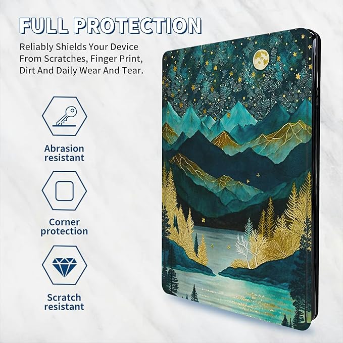for iPad Pro 11 inch Case 2024 (M4) 360 Rotating Degree Stand Smart Cover with Auto Wake/Sleep Case for iPad Pro 11 inch 5th Generation 2024 Release - Mountains