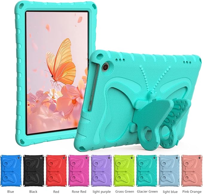 Kids Case Compatible with Kindle Fire HD 10 Tablet (13th/11th Generation 2023/2021 Release) Lightweight Shockproof Case EVA Foam Cover with Shoulder Strap &amp Stand Cover for Boys Girls(Green)