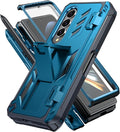 for Samsung Galaxy Z-Fold-4 Case: Military Grade Hinge Protection S-Pen Holder Heavy Duty Shockproof 360 Full-Body Protective Phone Cover with Kickstand for Galaxy ZFold 4 5G 2022 (Blue)