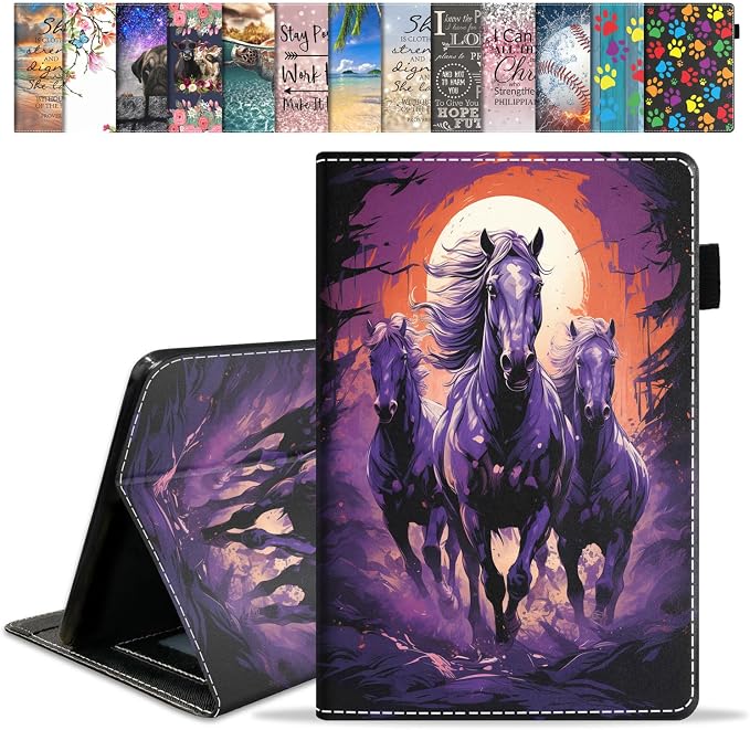 Watercolor Purple Running Horse